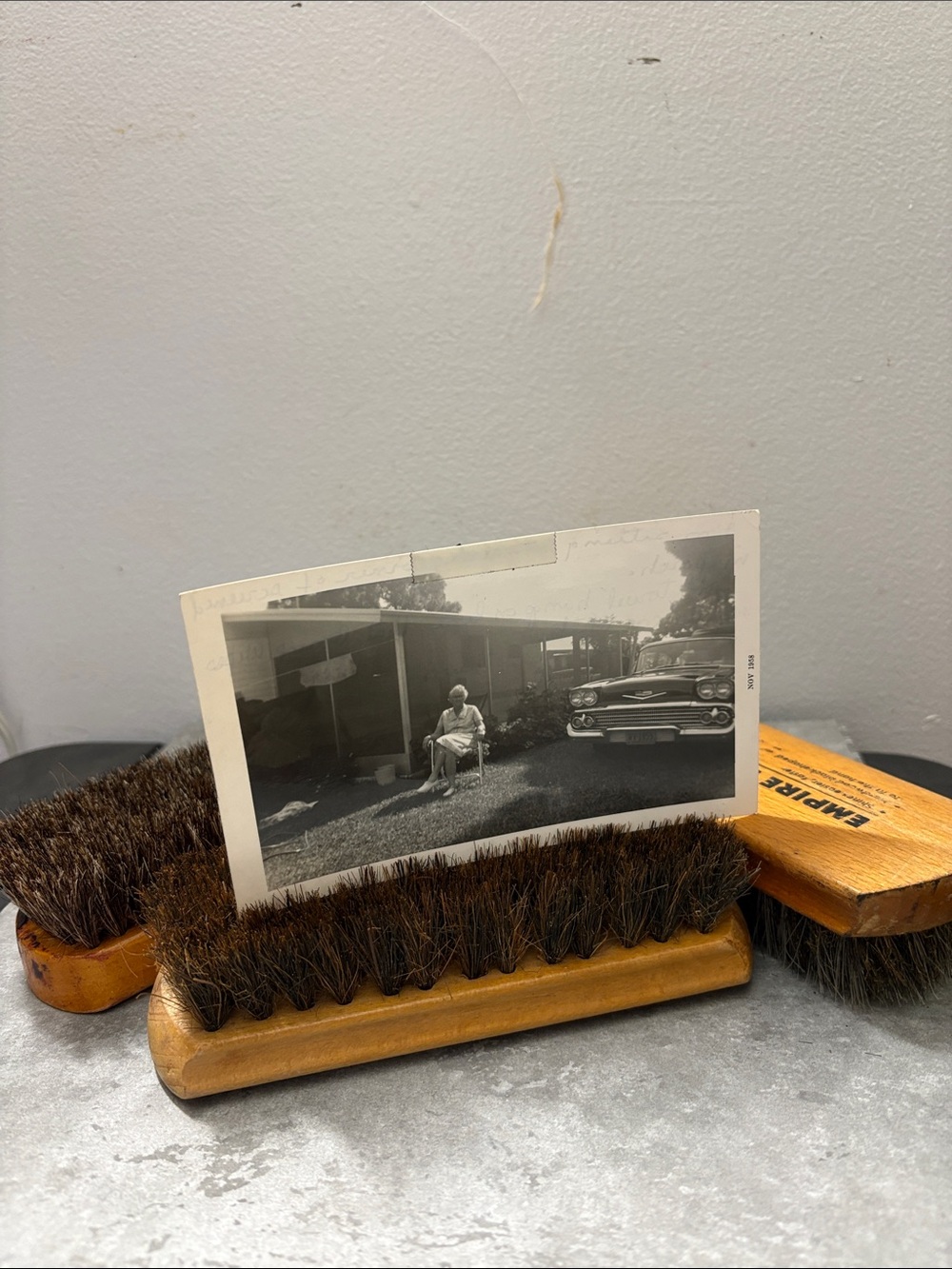 Vintage Men's Wooden Shoe Brush -